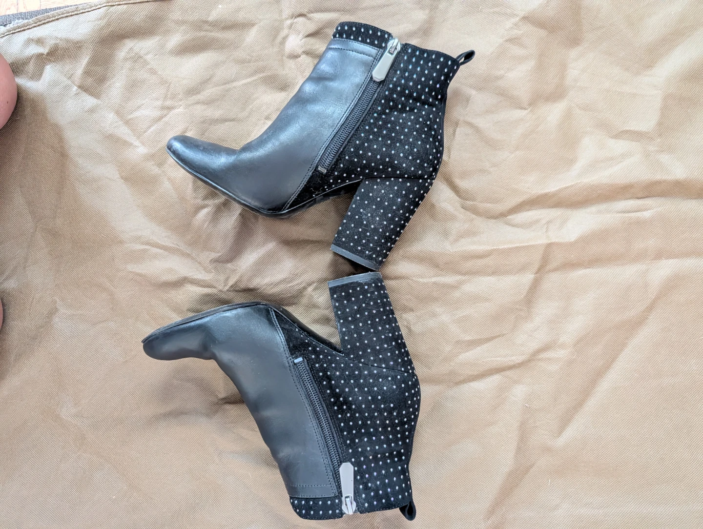 Guess Multi-leather Black Ankle Boots with Studs - photo 3