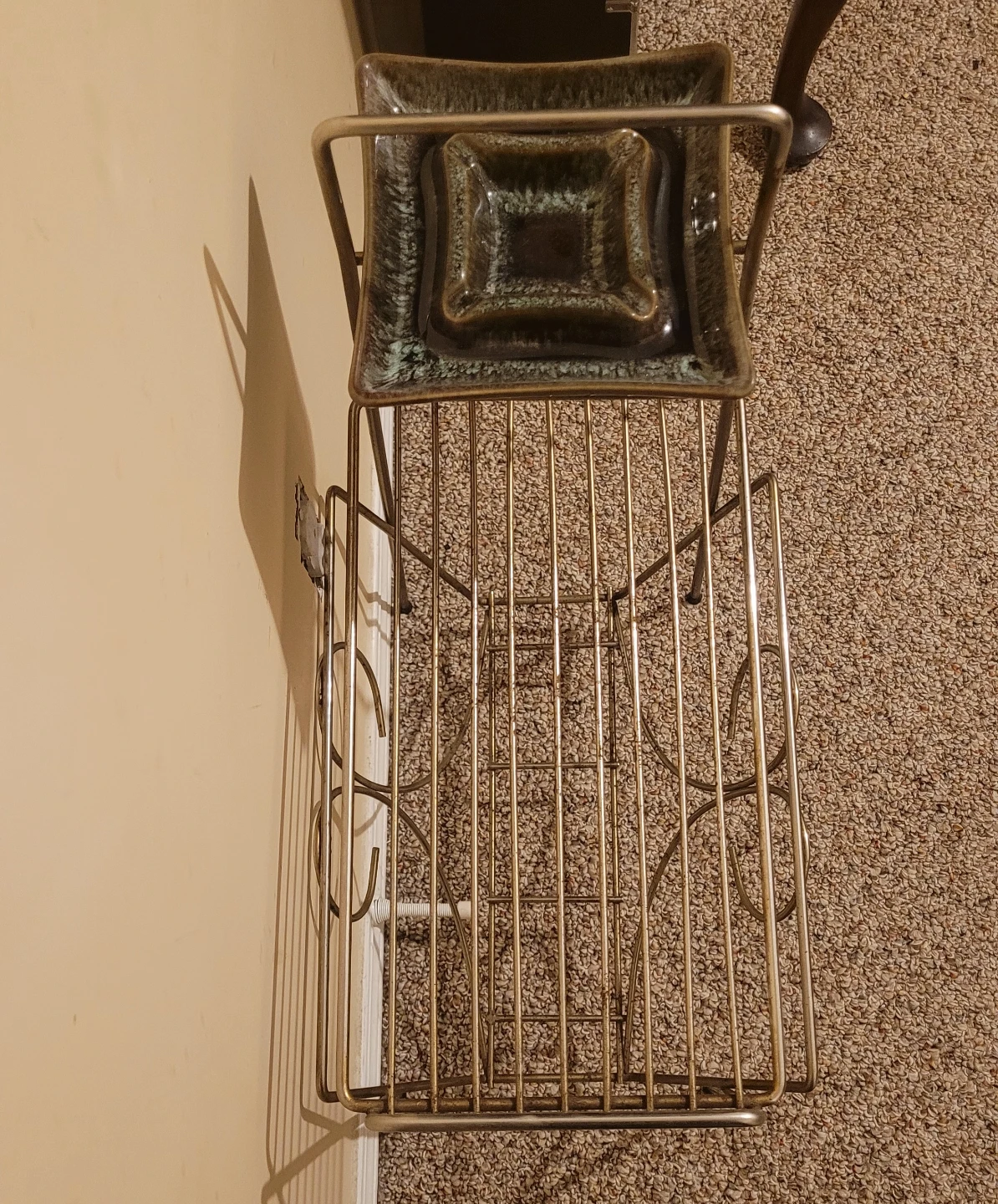 Vintage Brass Record Stand w/ Ashtray - photo 2