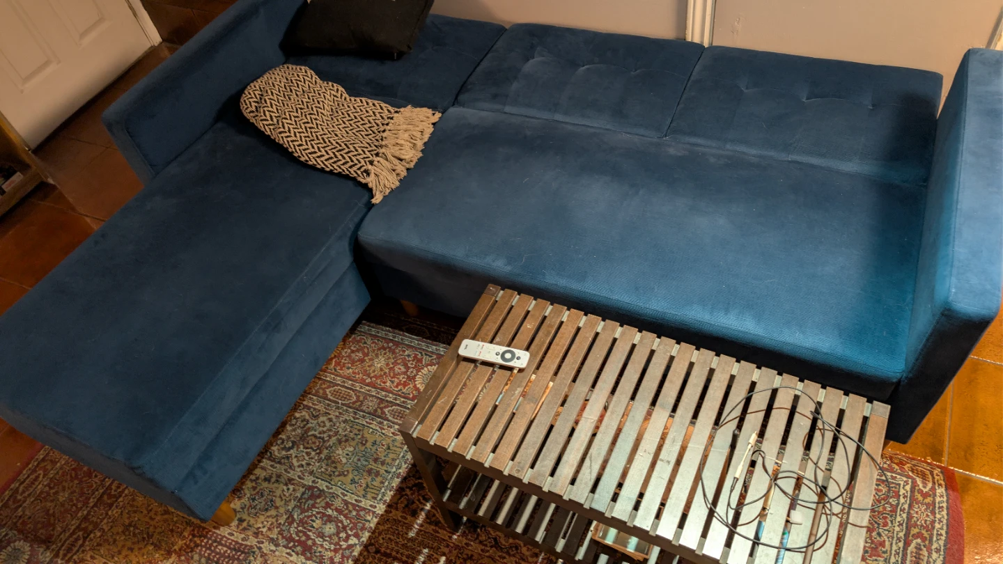 Blue Sectional Sofa with Storage - photo 5