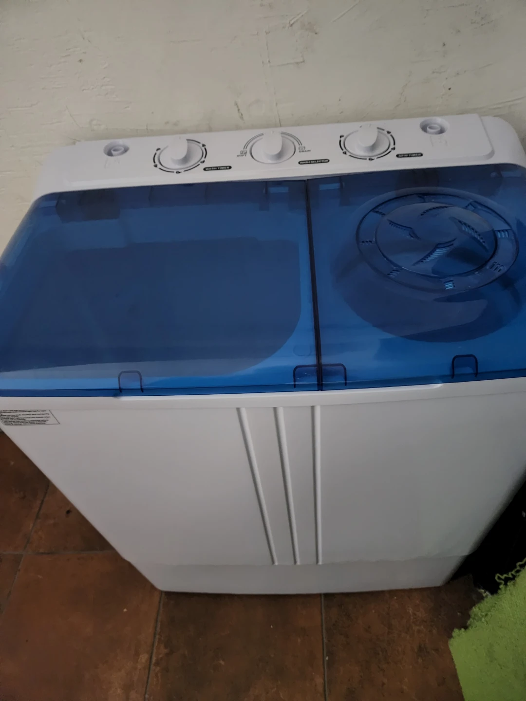 Portable Twin Tub Washing Machine - Blue & White