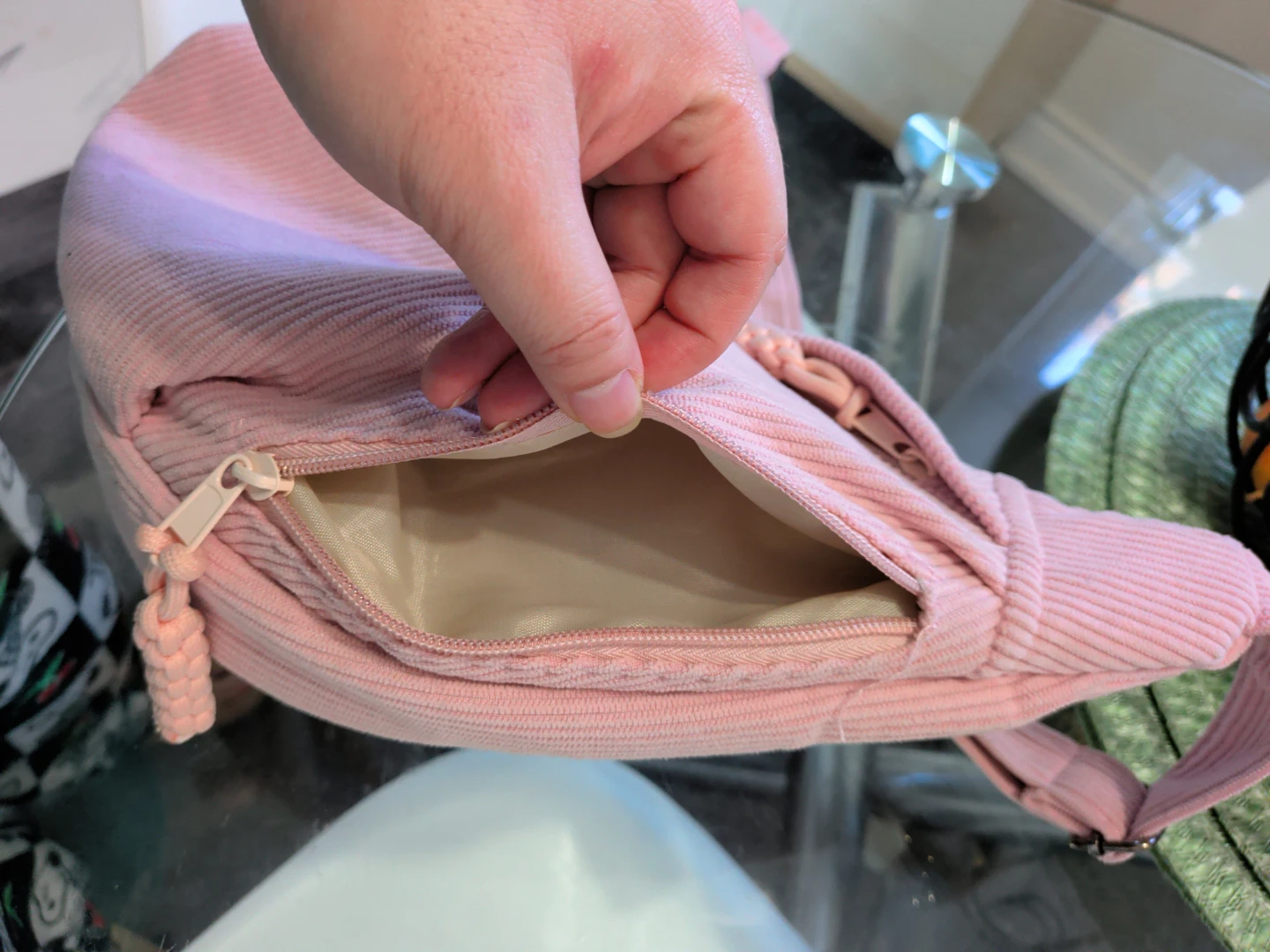 Pink Corduroy Crossbody Bag - photo 4