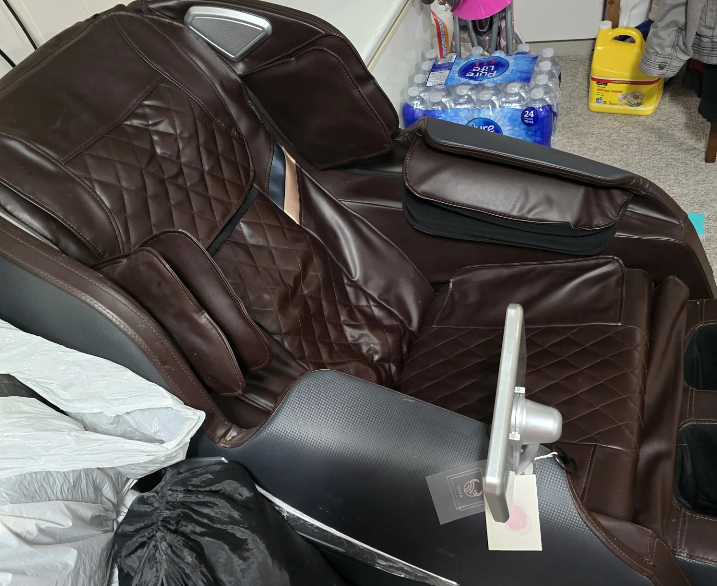 Brown Faux Leather Massage Chair - photo 2