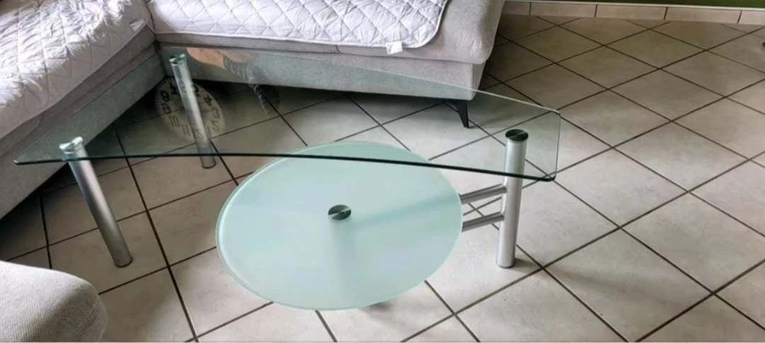 Glass and Metal Coffee Table