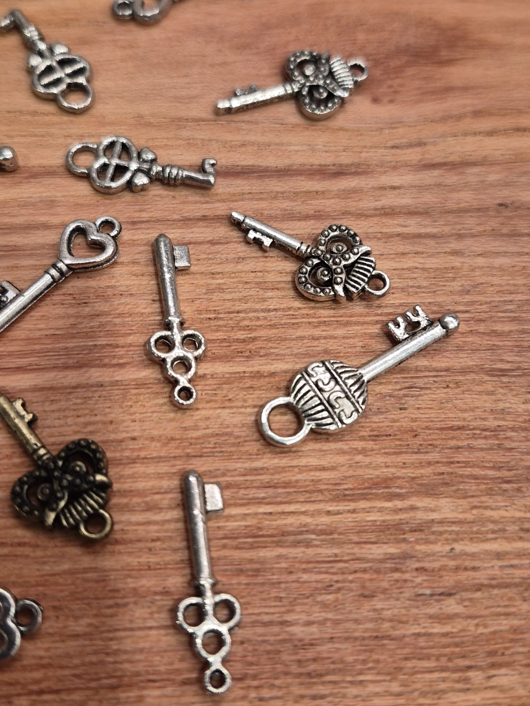 Mix Misc Lot of 22 Key Charms Key Owl Charms 1 Large One - photo 3