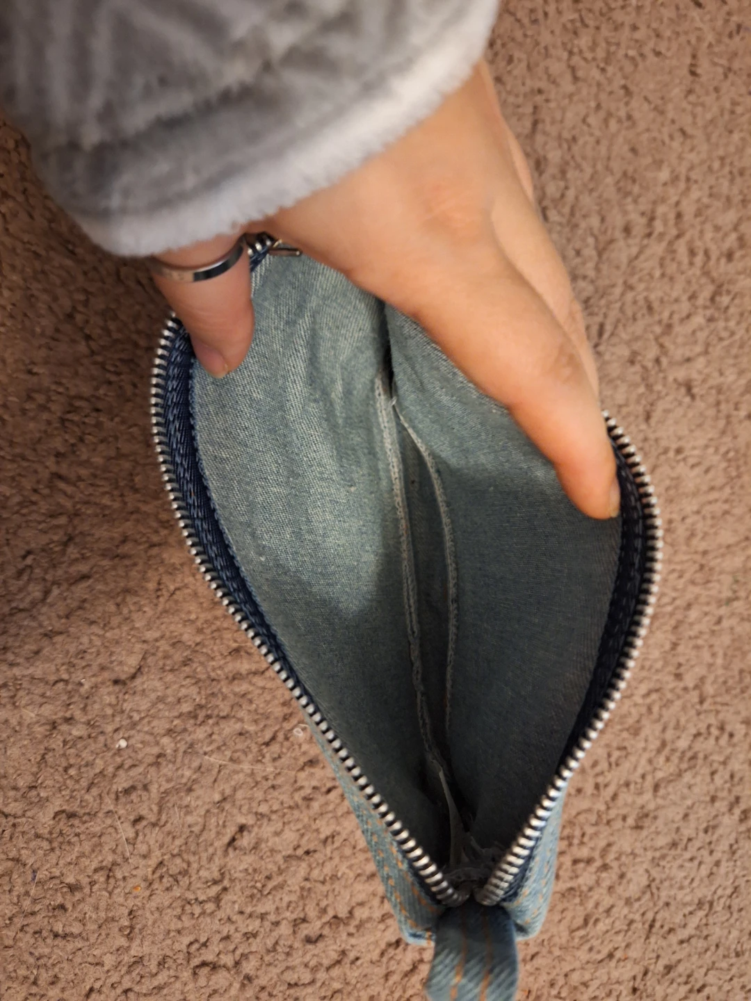 Denim Zipper Pouch - photo 2