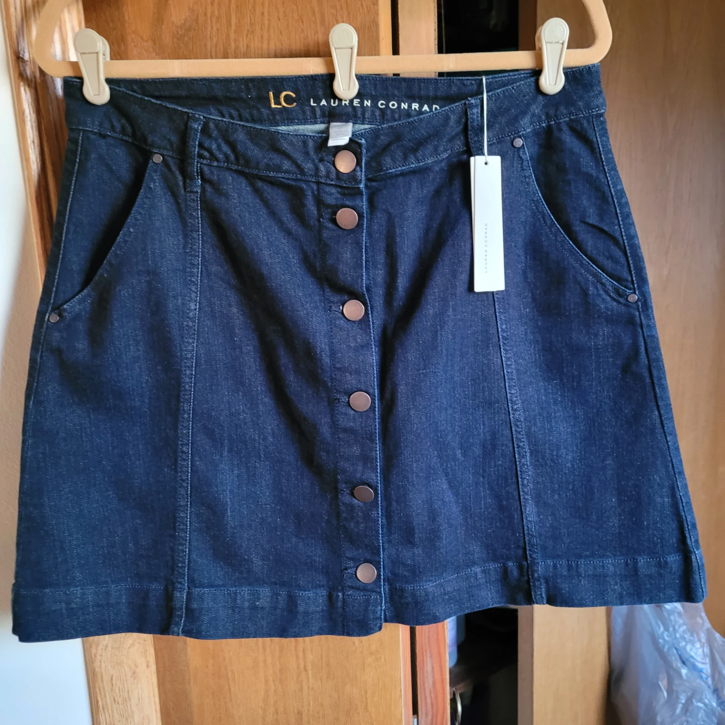 ♥️ Lauren Conrad Denim Button Front Skirt - Size 12