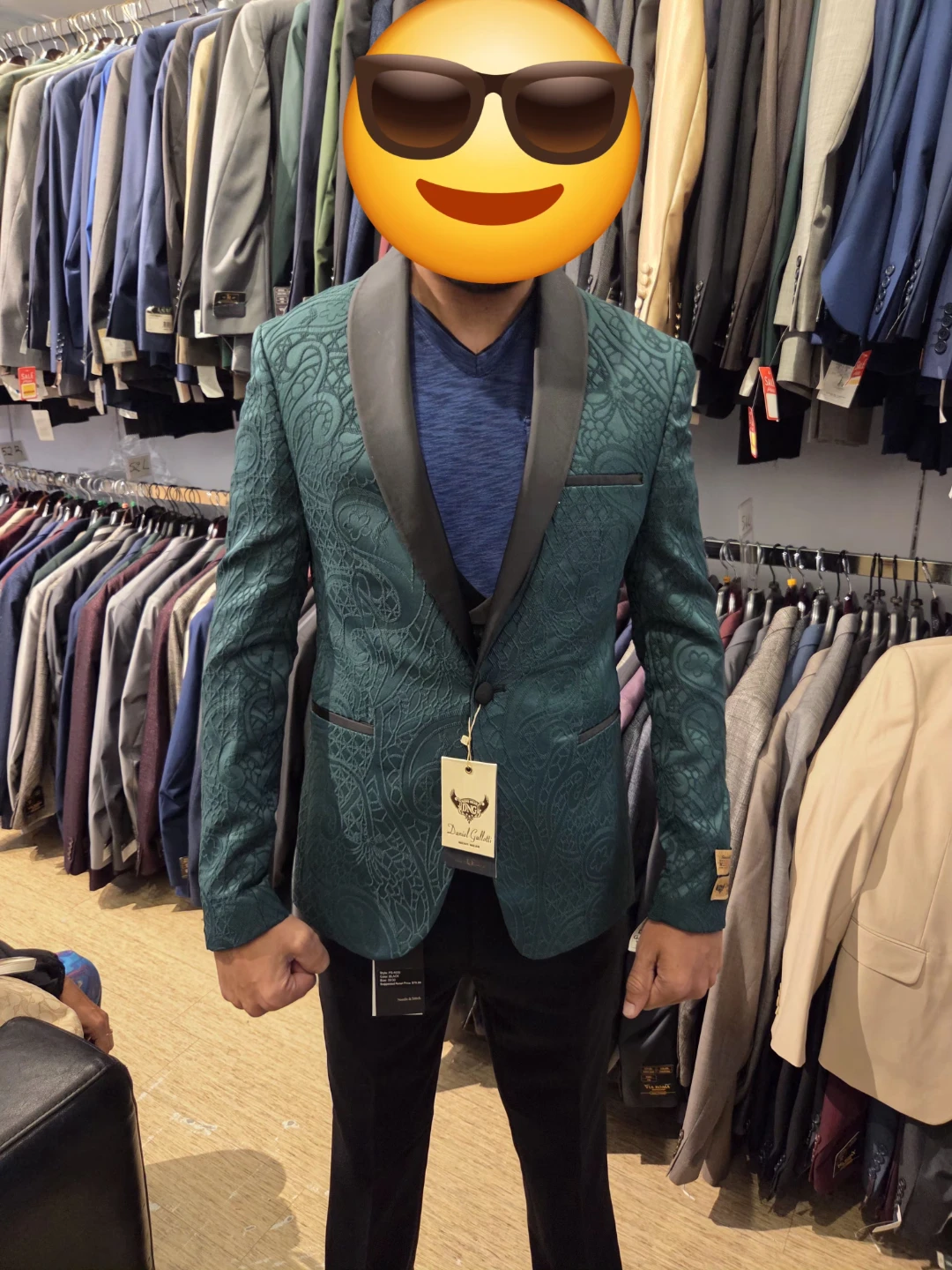 Green luxury Patterned Blazer