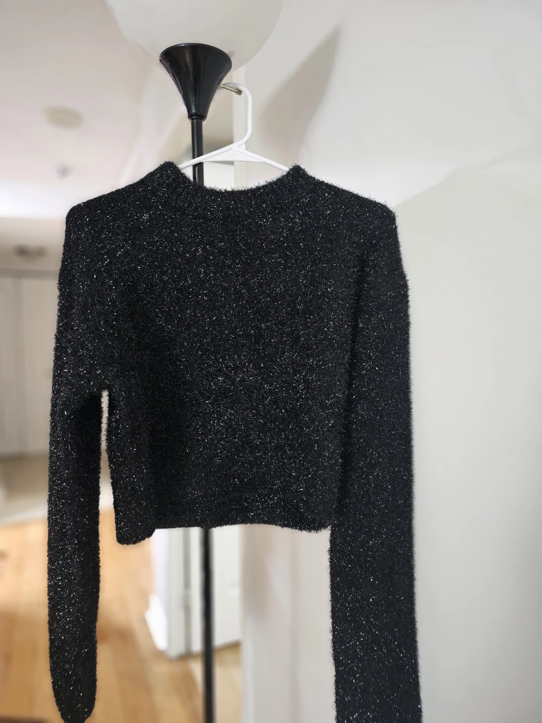 Brand New H&M Black Fuzzy Sweater - Size XS
