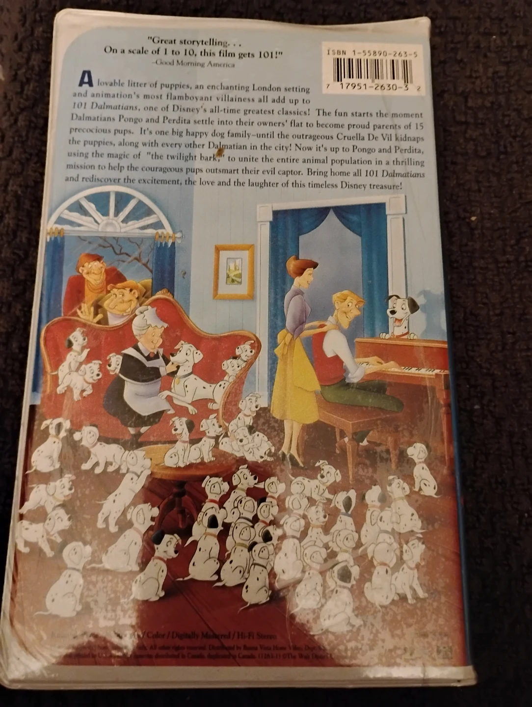 NEW!! SEALED!! DISNEY'S 101 DALMATIANS, VHS. 1987 - photo 2