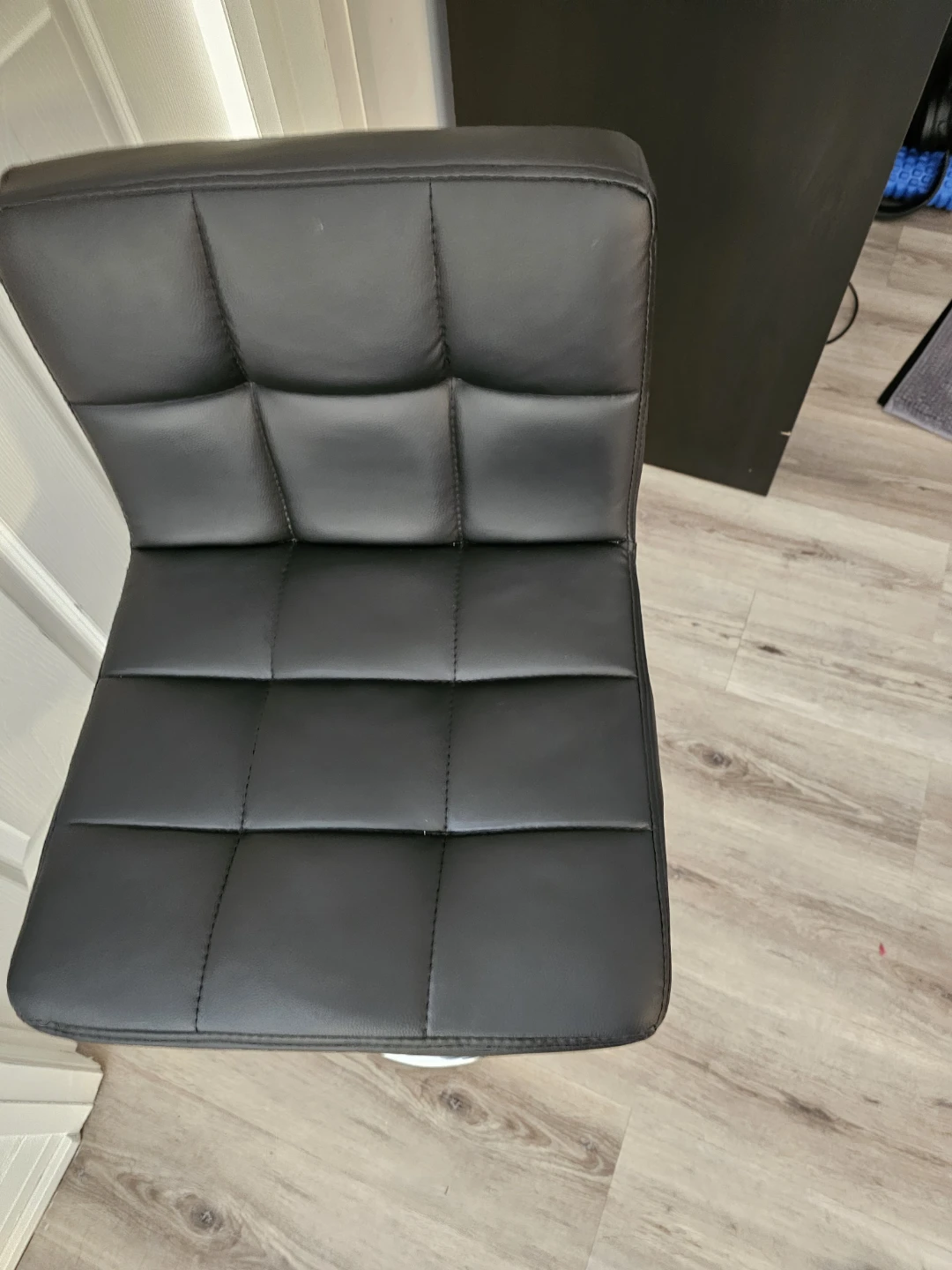 Black Adjustable Swivel Bar Stool - photo 2