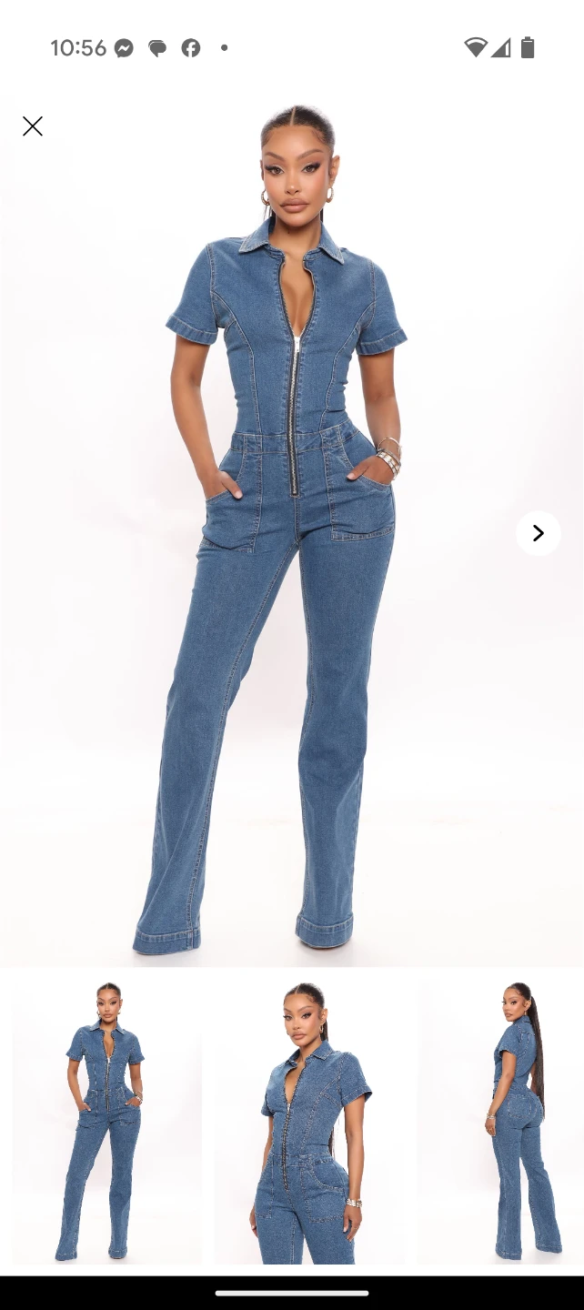 New! Fashion Nova Denim Jumpsuit - Medium