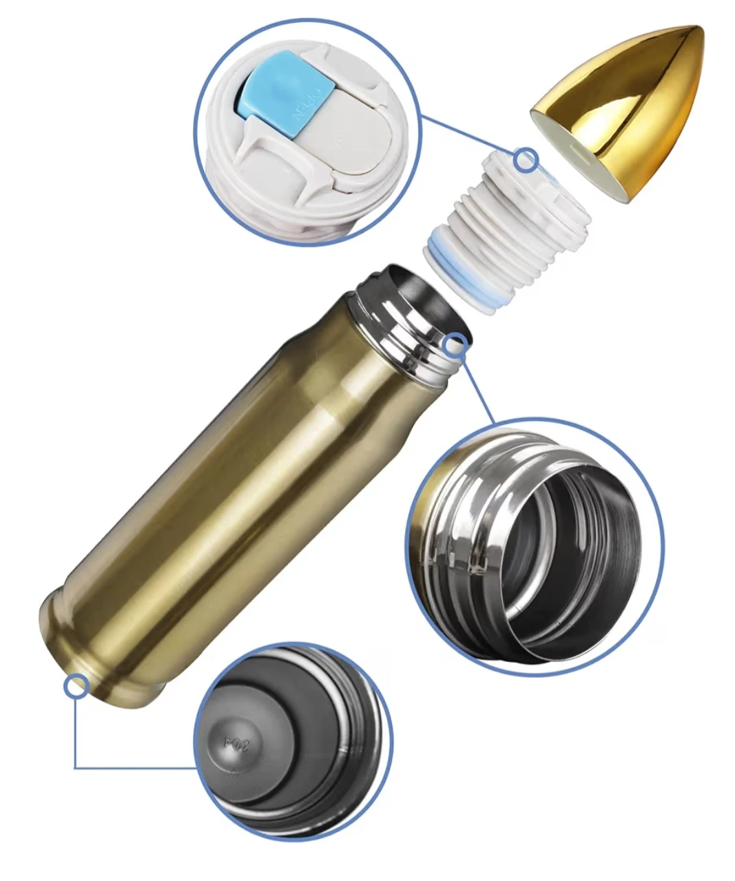 Bullet Shaped Water Bottle/ thermos - 23.5cm - photo 4