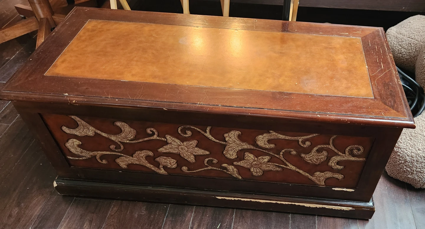 Vintage Wooden Storage Chest Trunk - photo 3