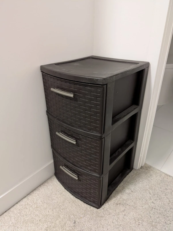 3-Drawer Brown Plastic Storage Unit