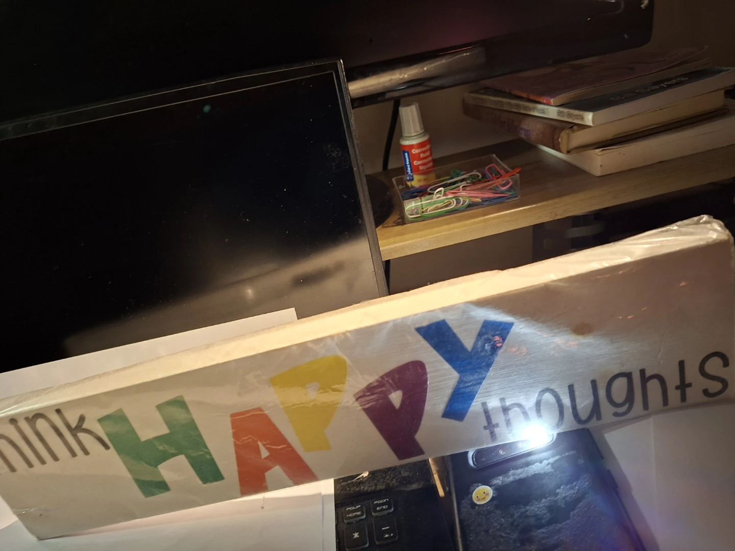 Think Happy Thoughts Wooden Sign - photo 3