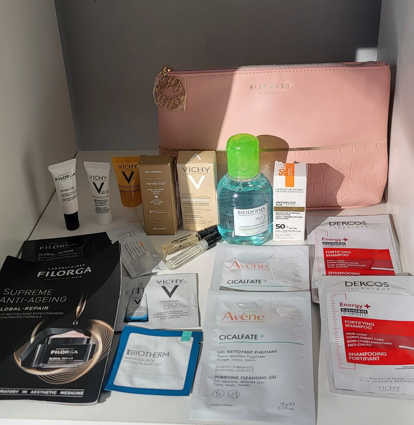 Elie Saab Pink Cosmetic Bag with Samples