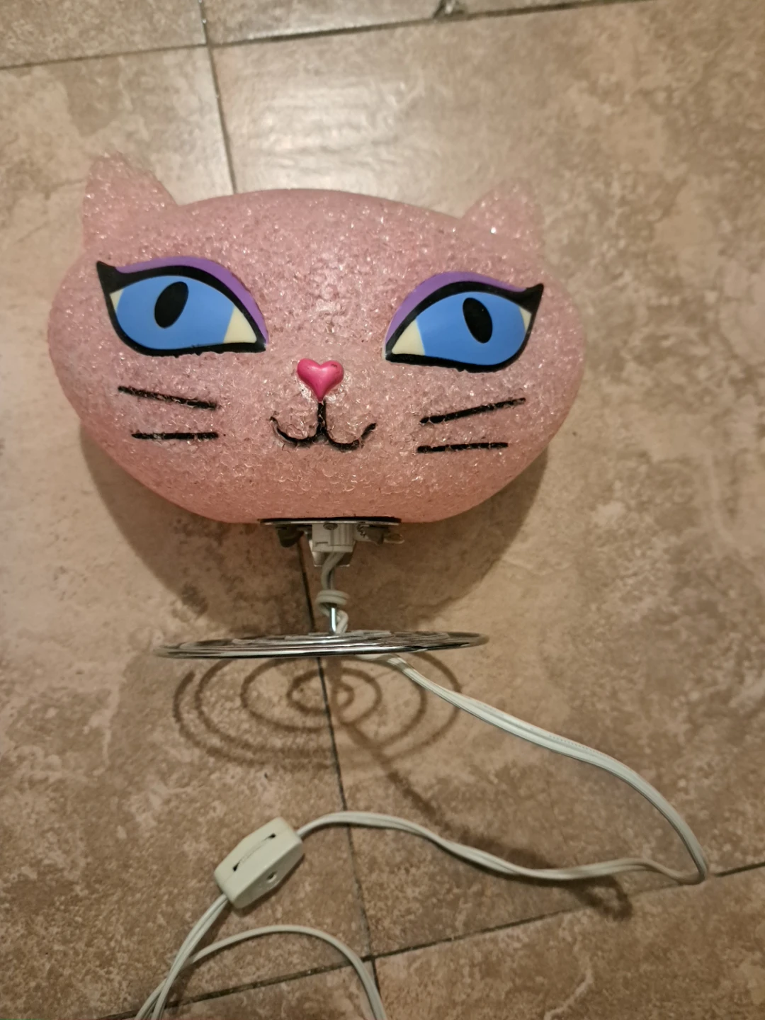 Light Pink Cute Cat Head Table Lamp - photo 4
