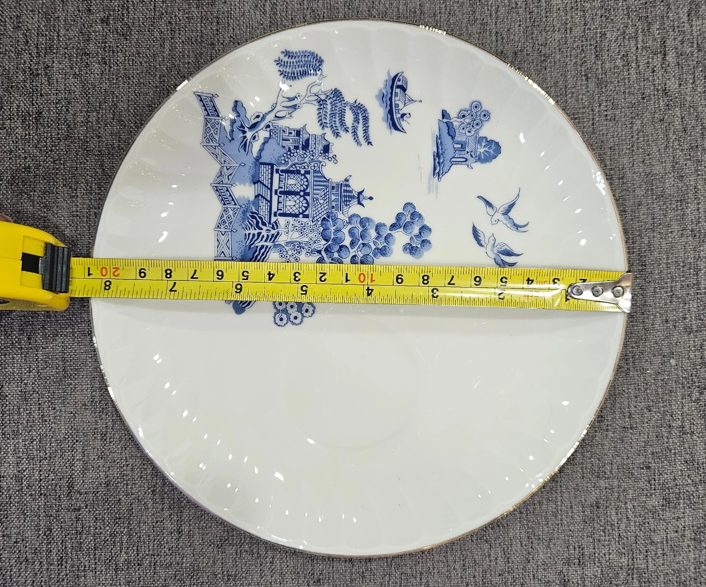 Vintage Churchill Willow Saucer, Blue & White - photo 4