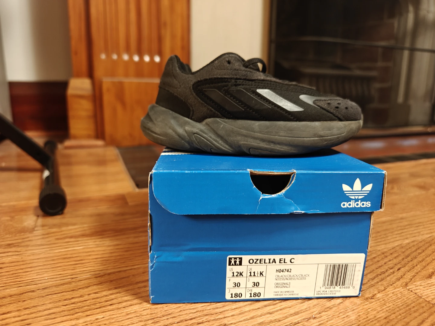 Adidas Ozella El C Kids Shoes Black Size 12K
