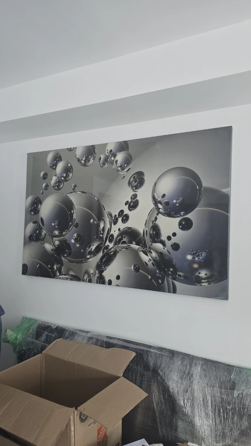 Abstract Silver Spheres Wall Art
