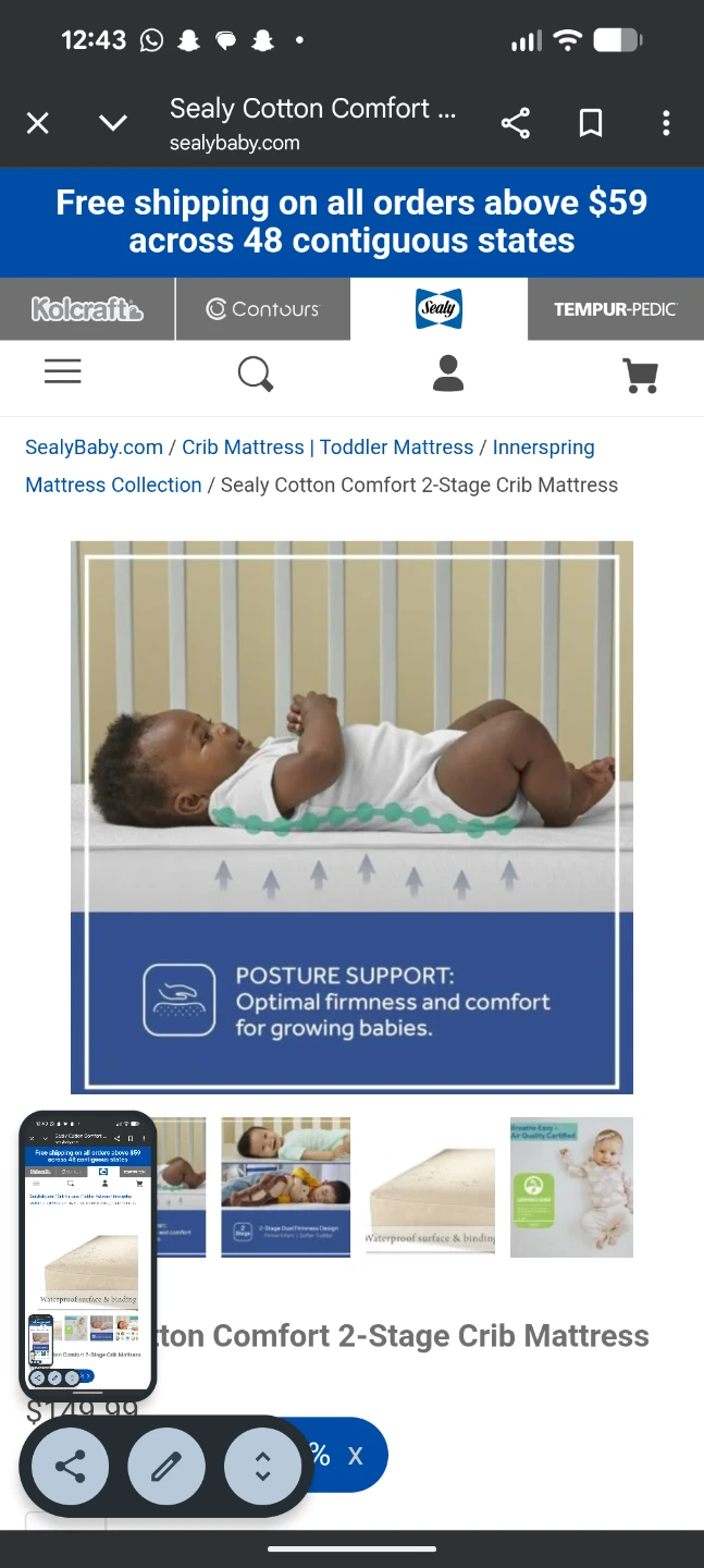 Sealy Cotton Comfort 2-Stage Crib Mattress - photo 5