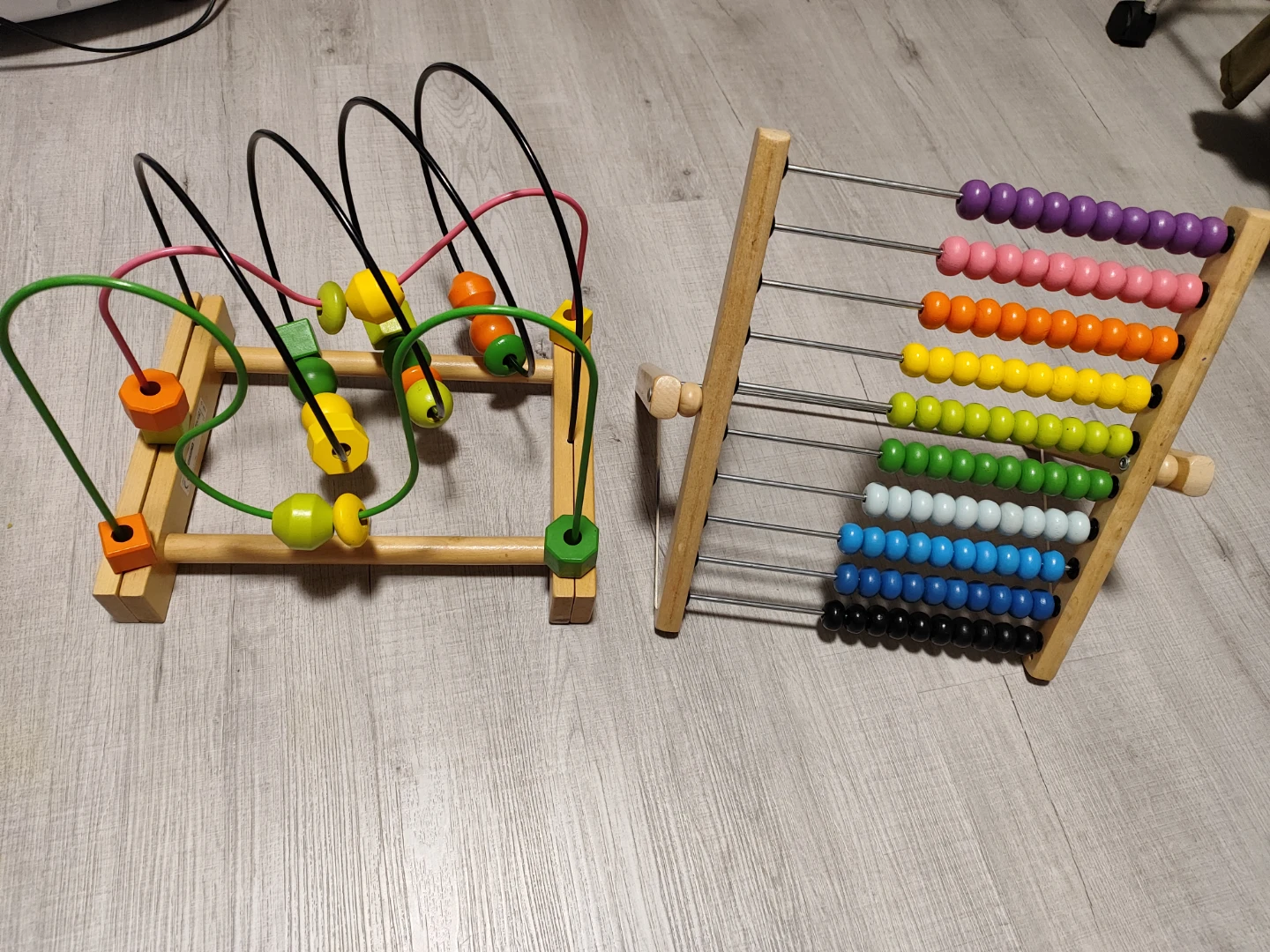 Wooden Abacus and Bead Maze Toy Set