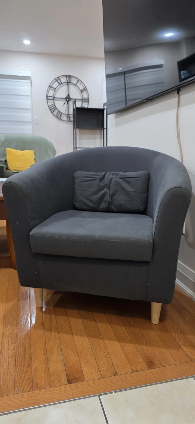 2 Modern Grey Barrel Chairs – Must Go ASAP - photo 4