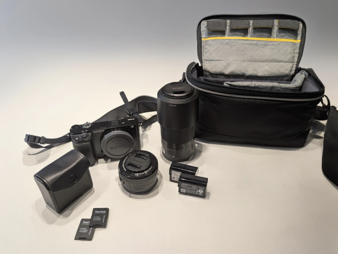 Sony Alpha a6000 Camera Bundle with Lenses and Bag