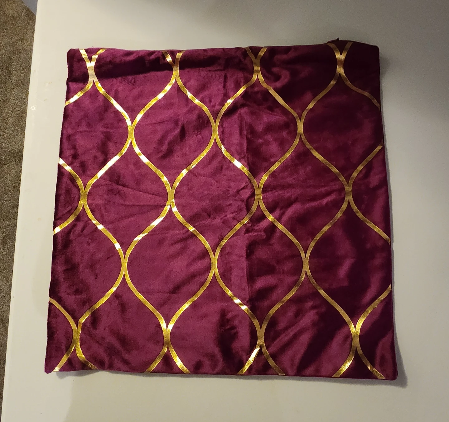 Burgundy & Gold Decorative Pillow Covers- Set of 2
