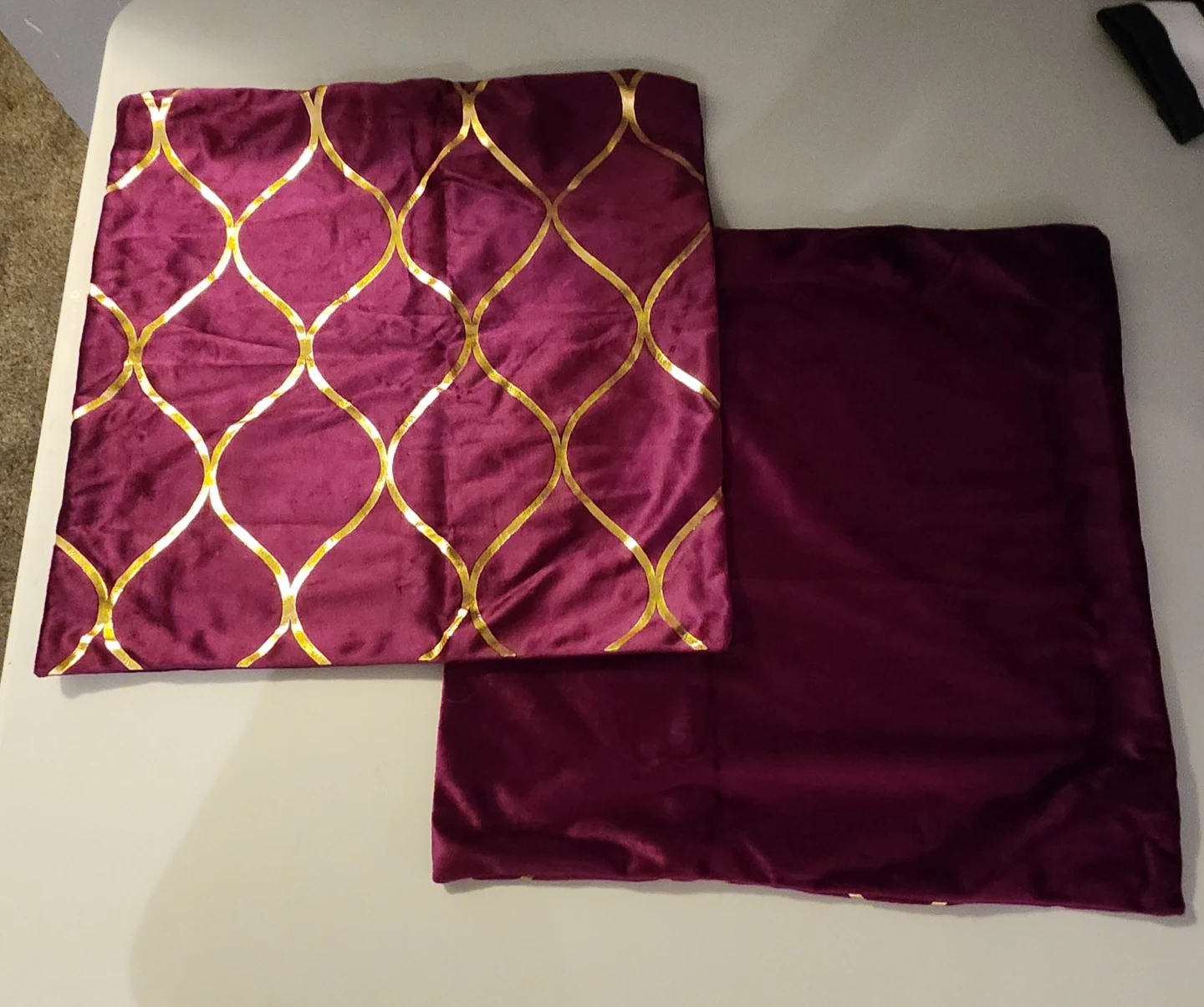 Burgundy & Gold Decorative Pillow Covers- Set of 2 - photo 2