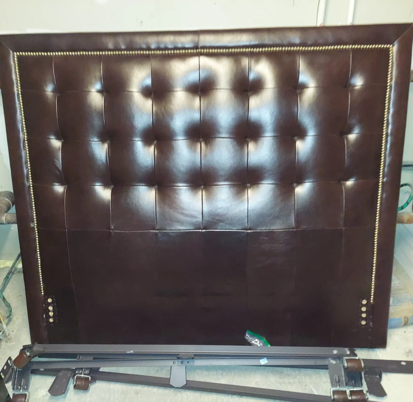 Brown Leather Headboard