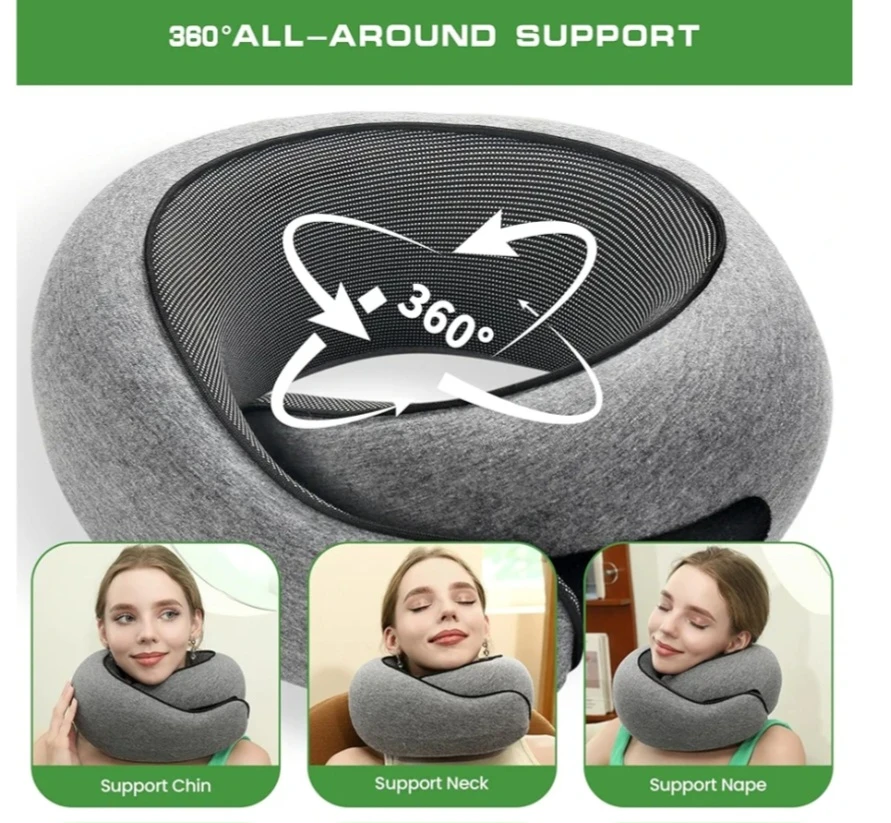 Memory Foam Neck Travel Pillow, Neck Pillow Airplane with.... - photo 4