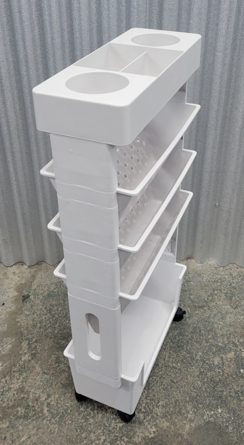 White Plastic Rolling Storage Cart - photo 2