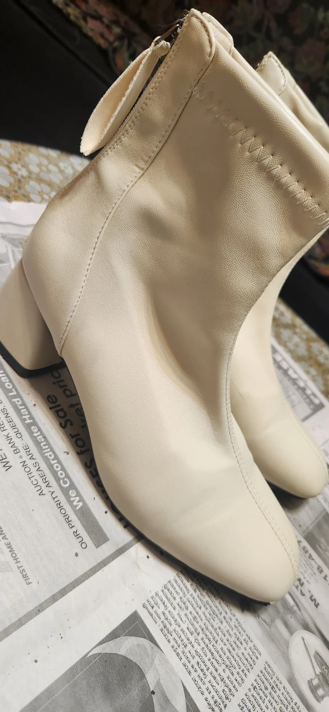 Cream Ankle Boots - photo 3