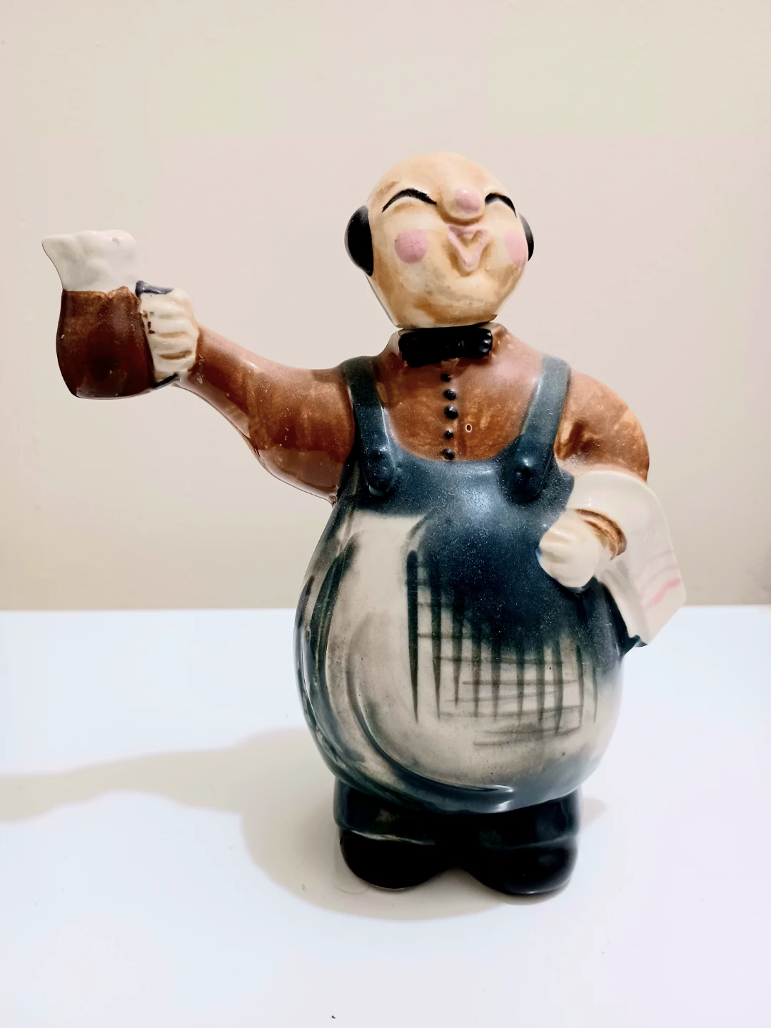 1950s Hand Painted Stafford Bartender Decanter