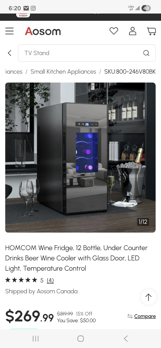 HOMCOM Wine Fridge, 12 Bottle, Black - photo 5