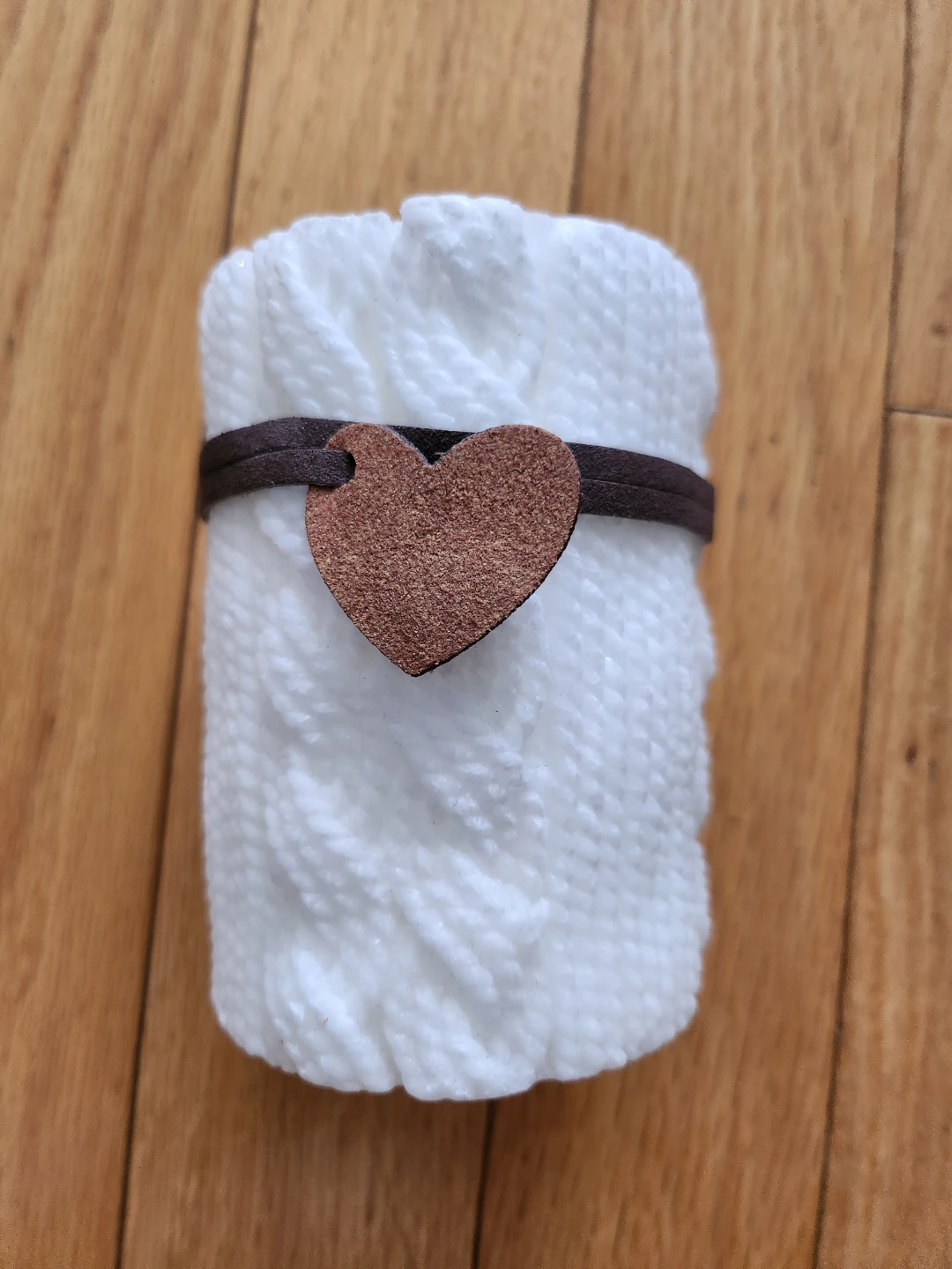 Sweater Candle with Heart 🧡