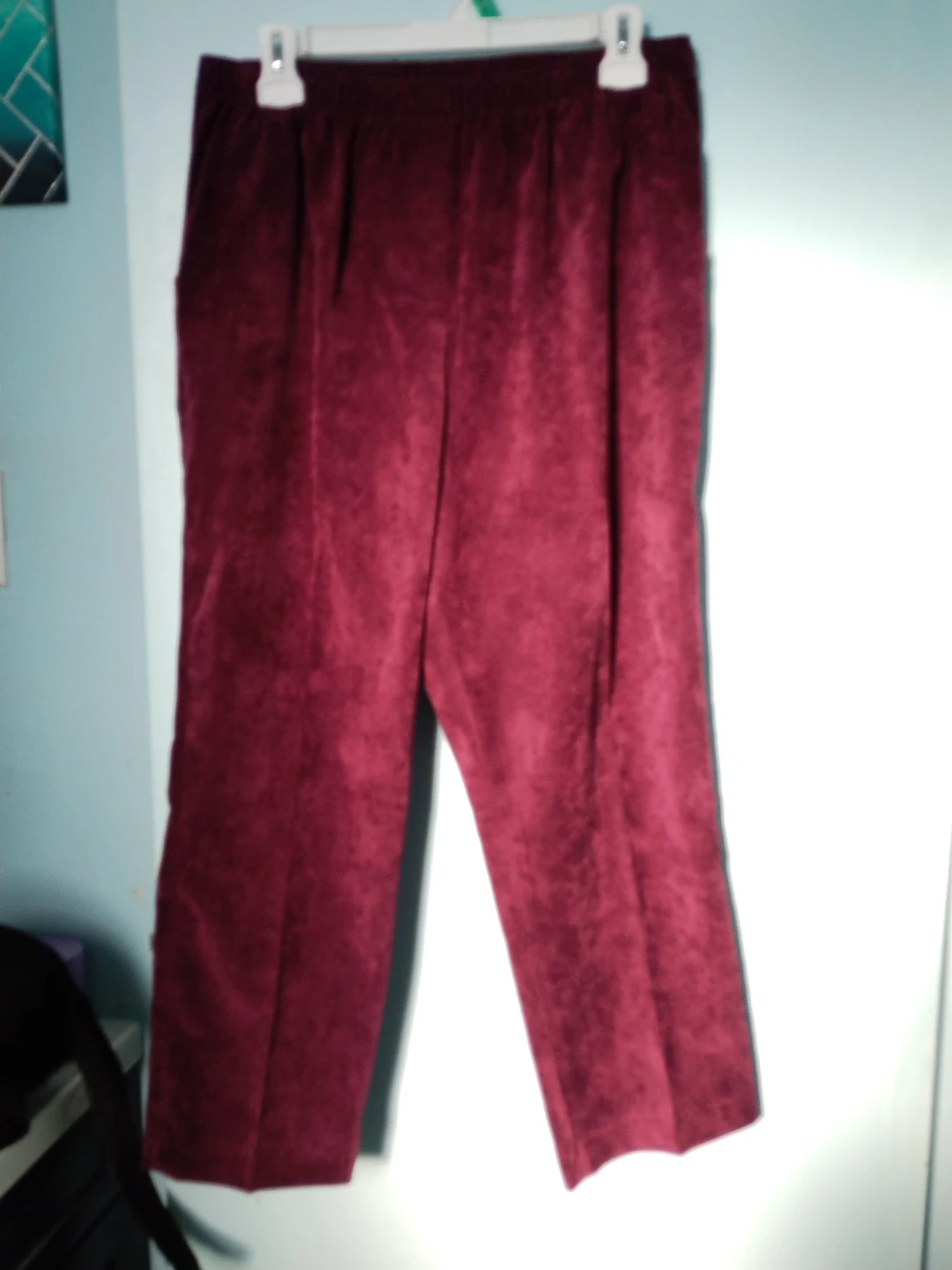 Alia Petite Women's Burgundy Corduroy Pants Size 14P - Purple