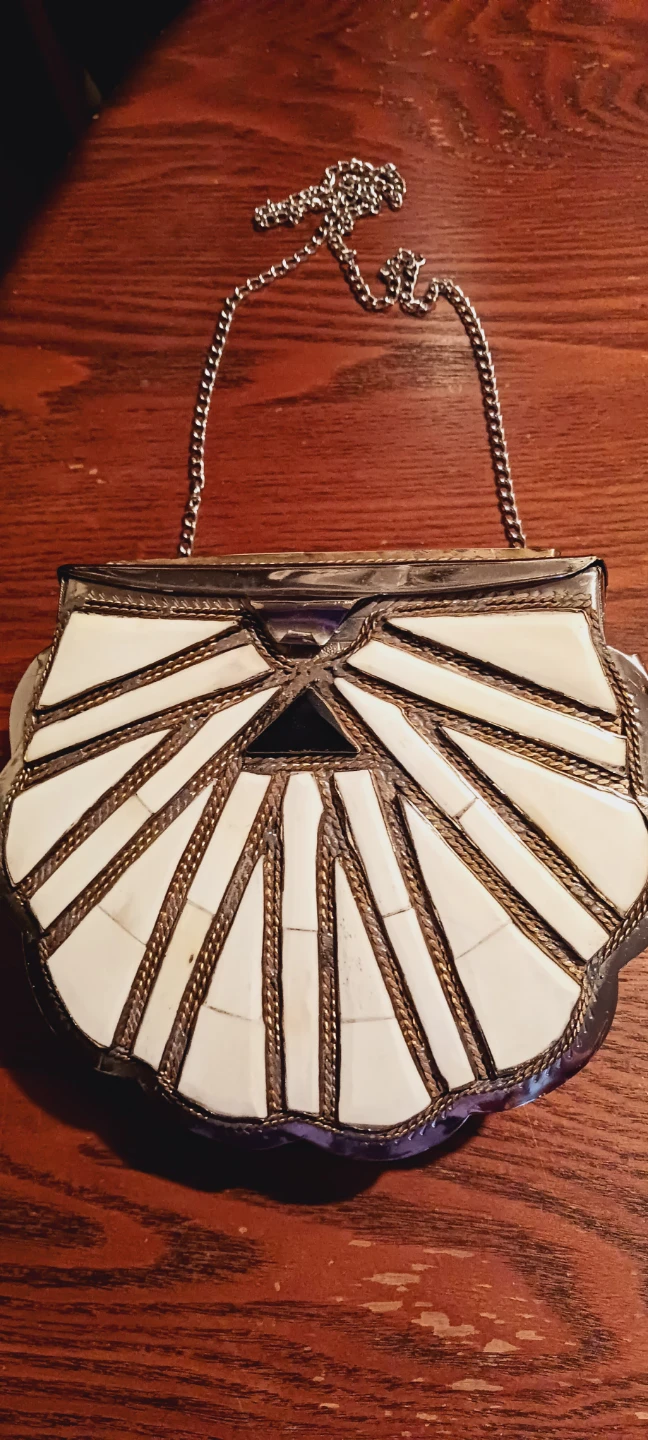Morrocan Handcrafted Stone Inlaid Metal Purse