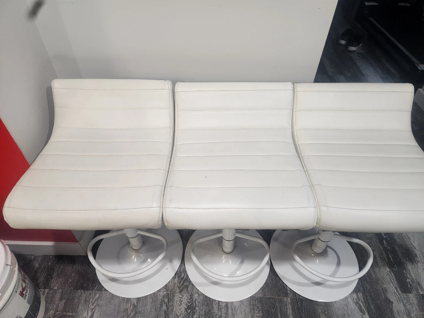 White Swivel Bar Stools (Set of 3) - photo 2