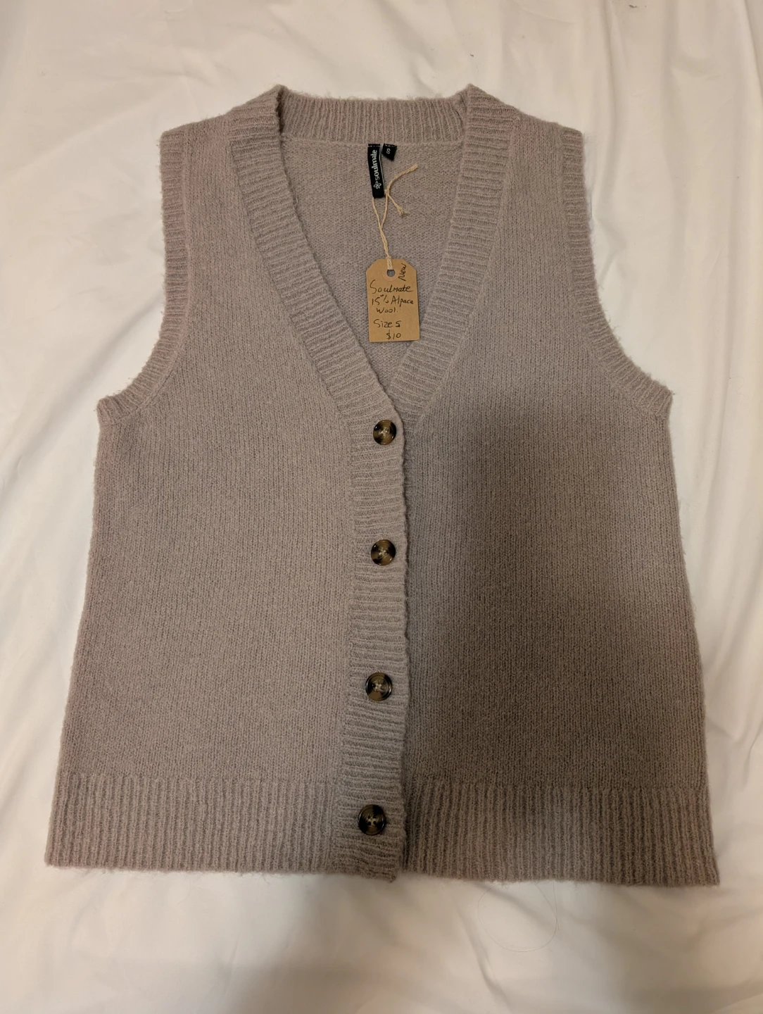 New Soulmate Women's Alpaca Blend Sweater Vest Size S