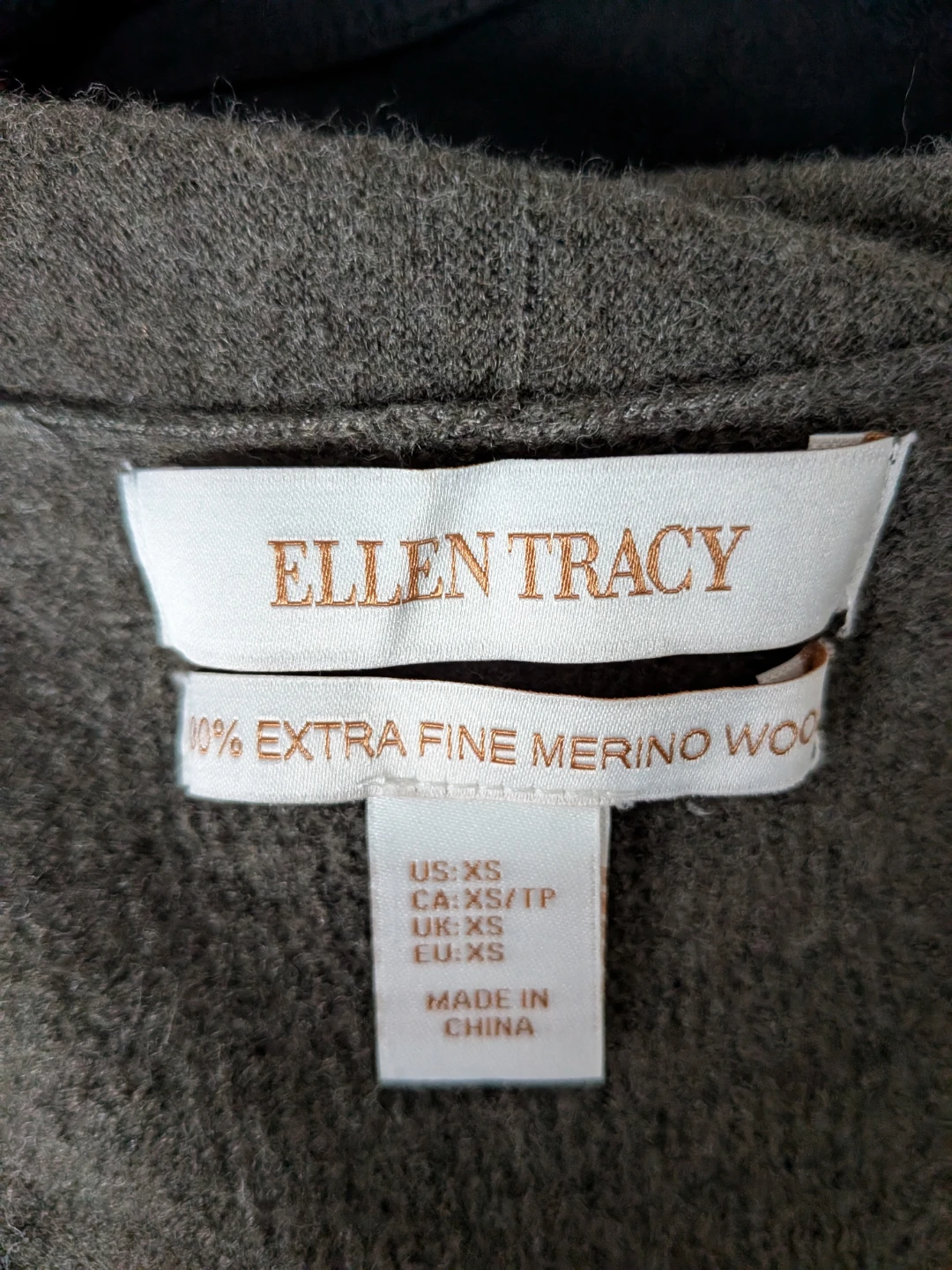 Ellen Tracy Merino Wool Cardigan - XS - photo 3