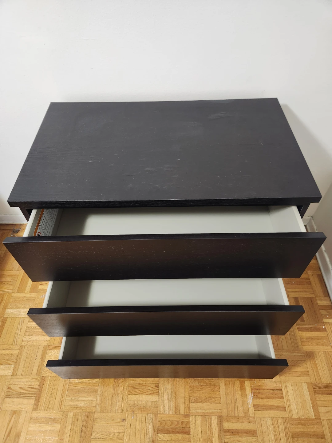 IKEA  Black-Brown 3-Drawer Dresser - photo 2