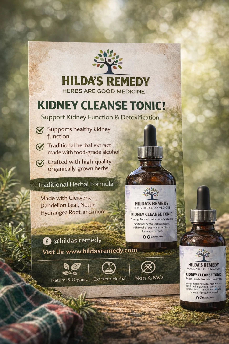 Kidney Organic Cleanse Tonic  4oz