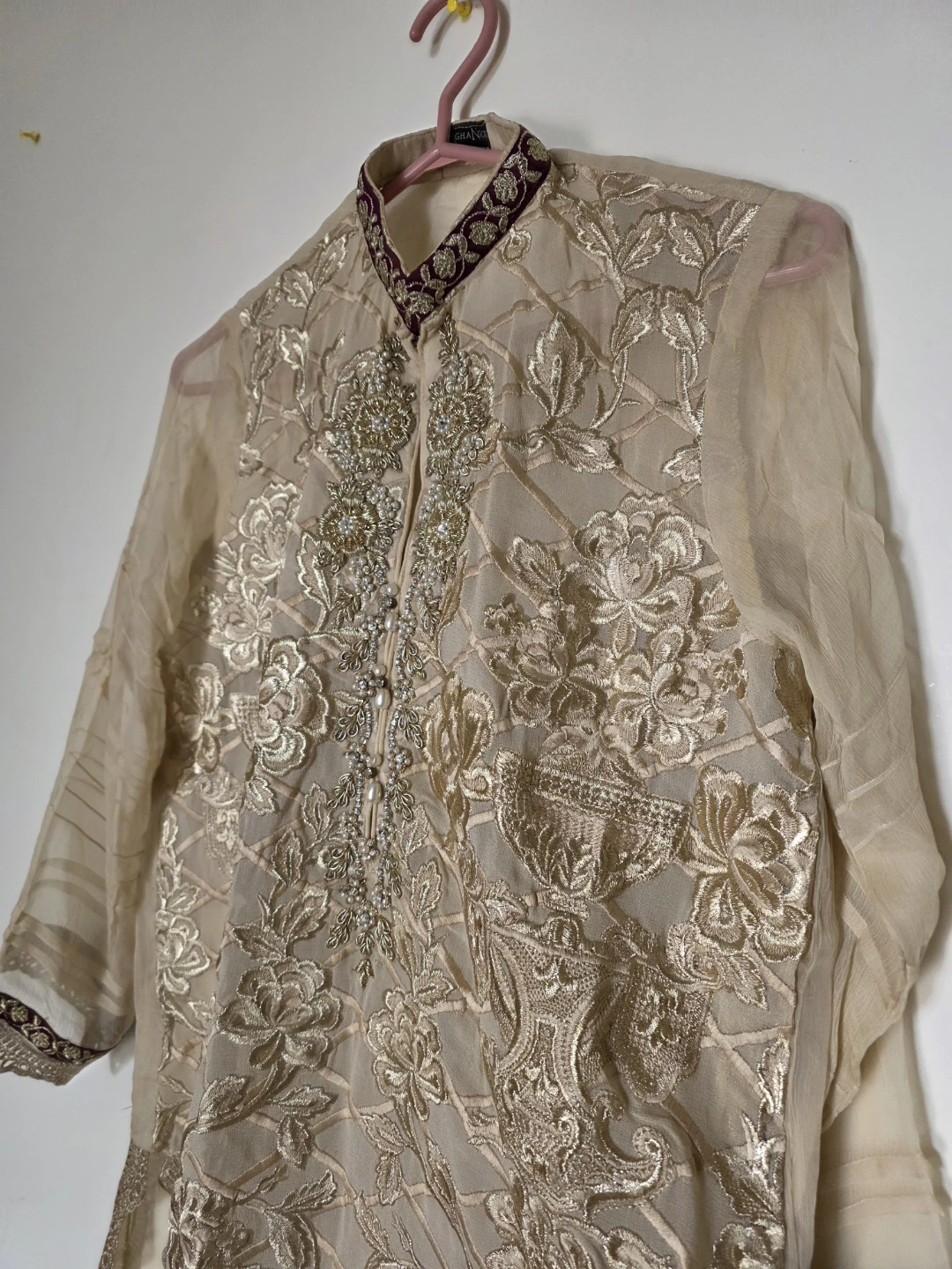 Agha Noor Embroidered Semi Formal Shirt