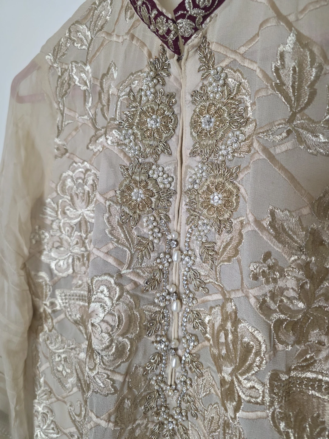 Agha Noor Embroidered Semi Formal Shirt - photo 2