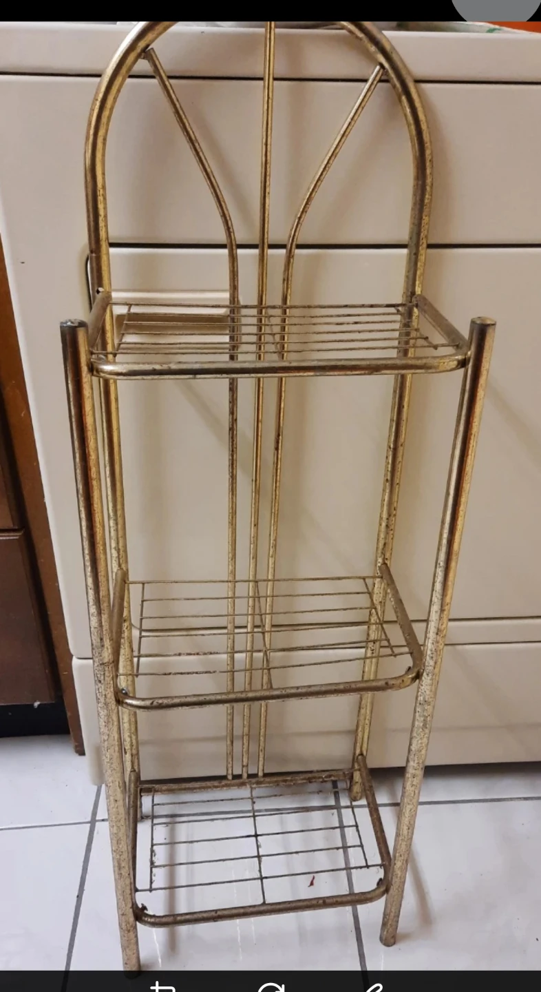 Gold Metal 3-Tier Shelf Unit
