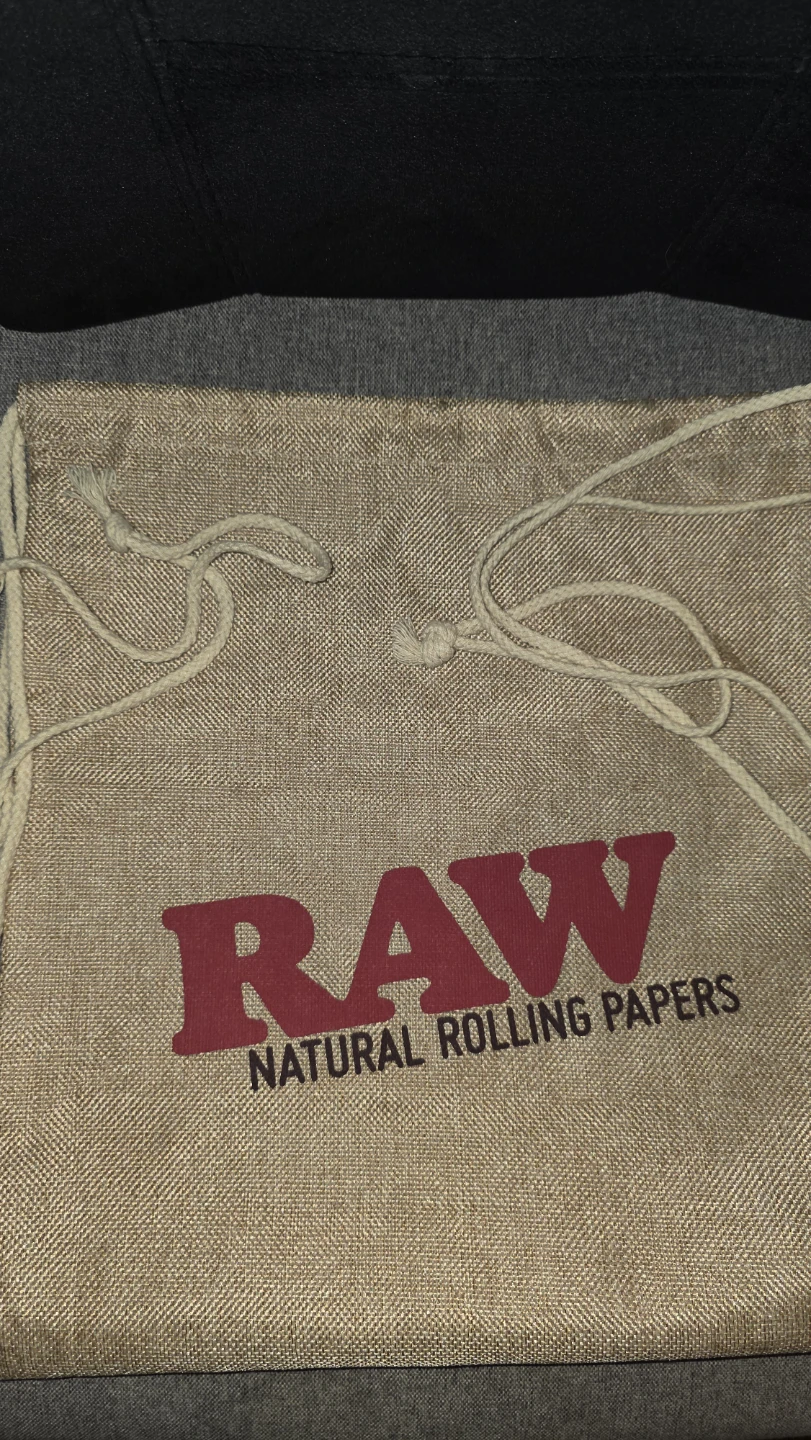 RAW Natural Rolling Papers Hemp Tote Drawstring Bag