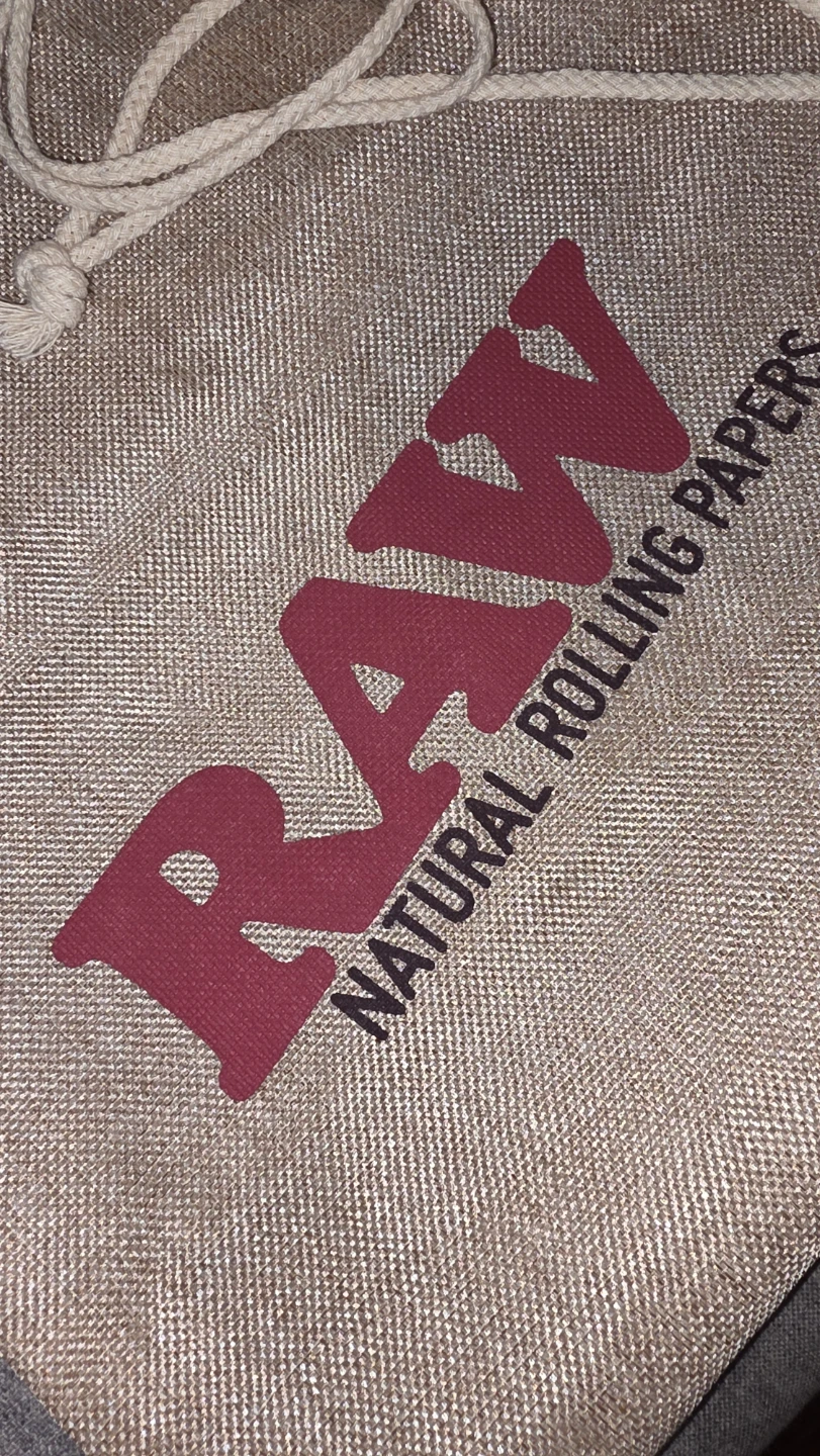 RAW Natural Rolling Papers Hemp Tote Drawstring Bag - photo 2