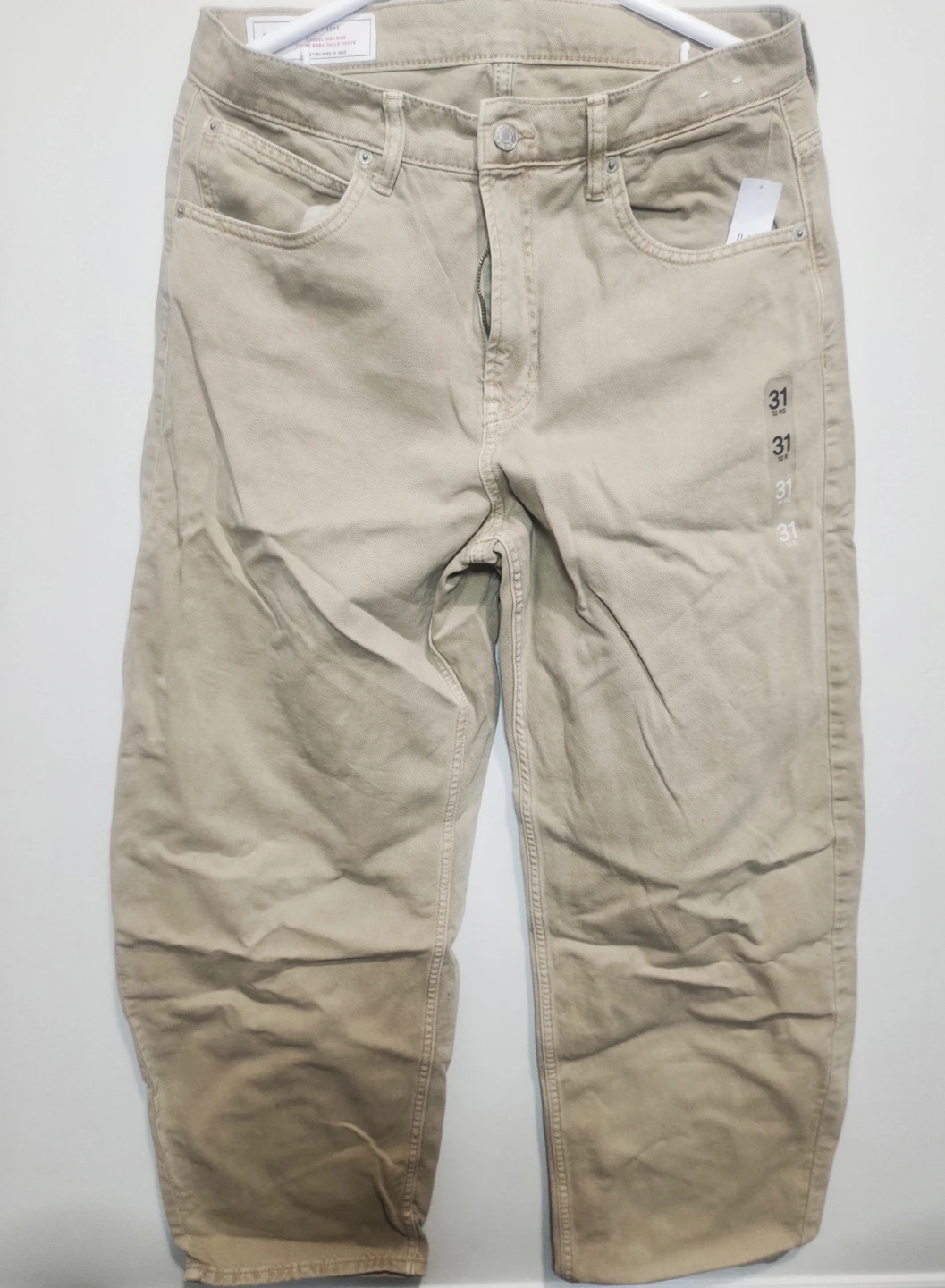 GAP Barrel High Rise Jeans - Tan - Size 31